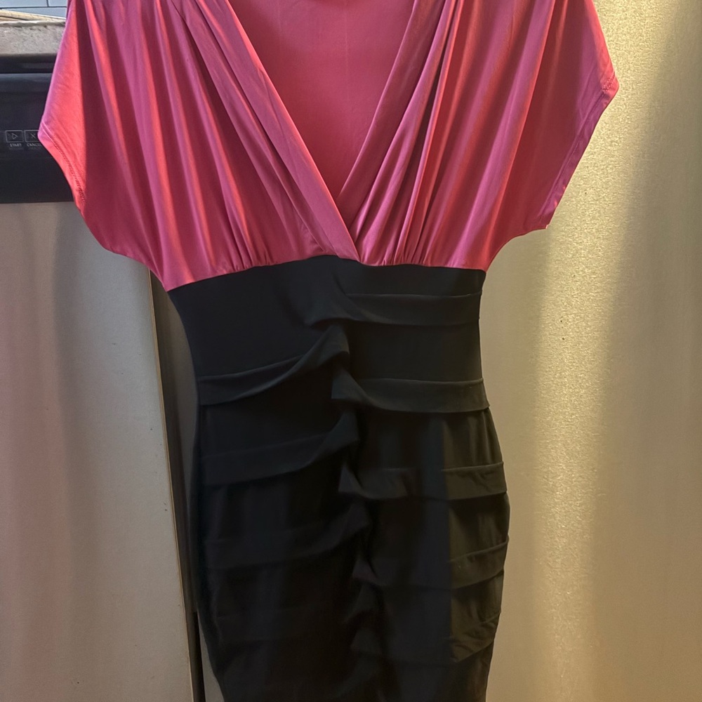 Elegant Pink and Black Women's Dress